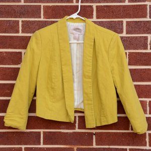 Forever 21 Yellow Blazer 3/4 Sleeve  Sz Small